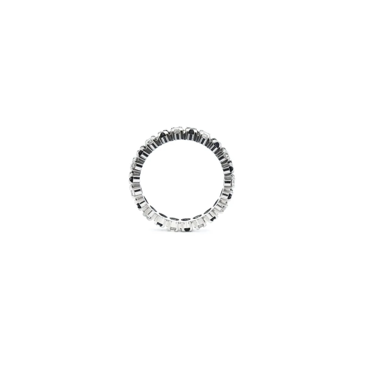 Bague Alliance en or blanc, saphirs et diamants - Image 3