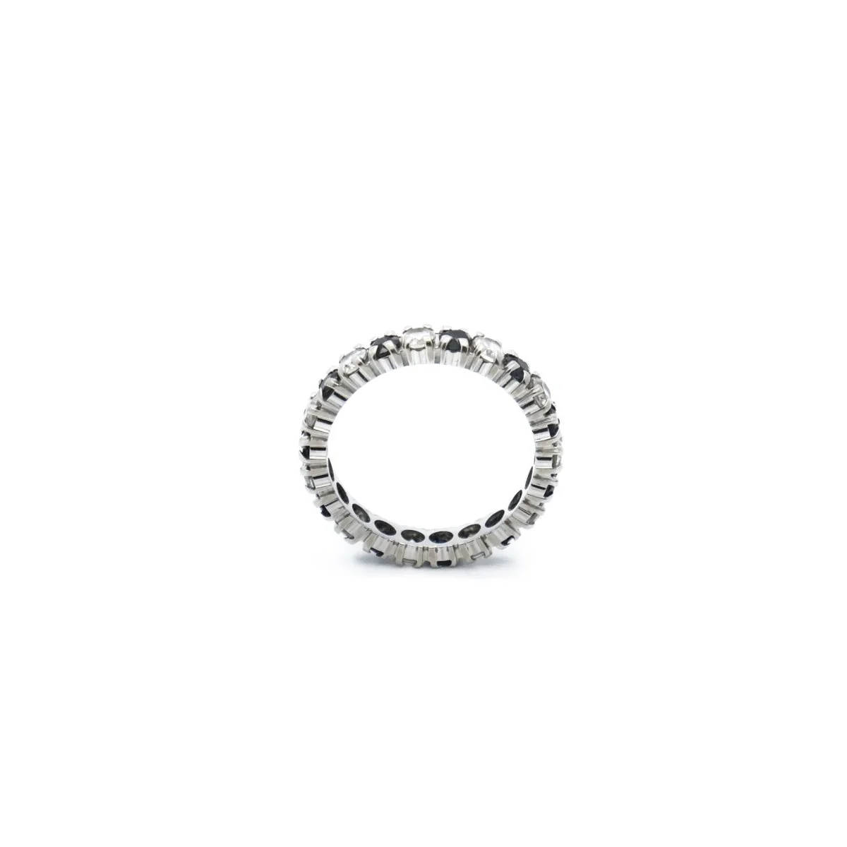 Bague Alliance en or blanc, saphirs et diamants - Image 4