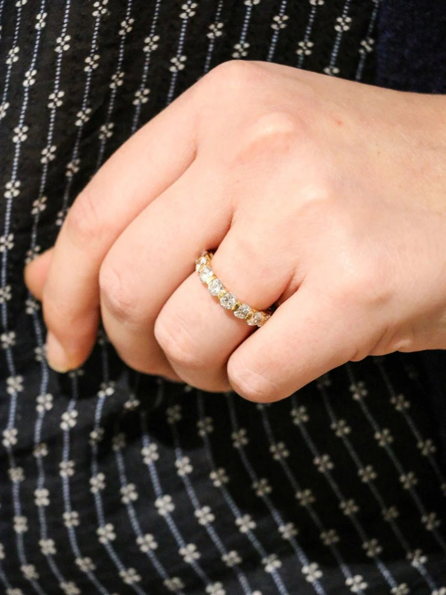 Alliance américaine vintage en or jaune et diamants - Image 2