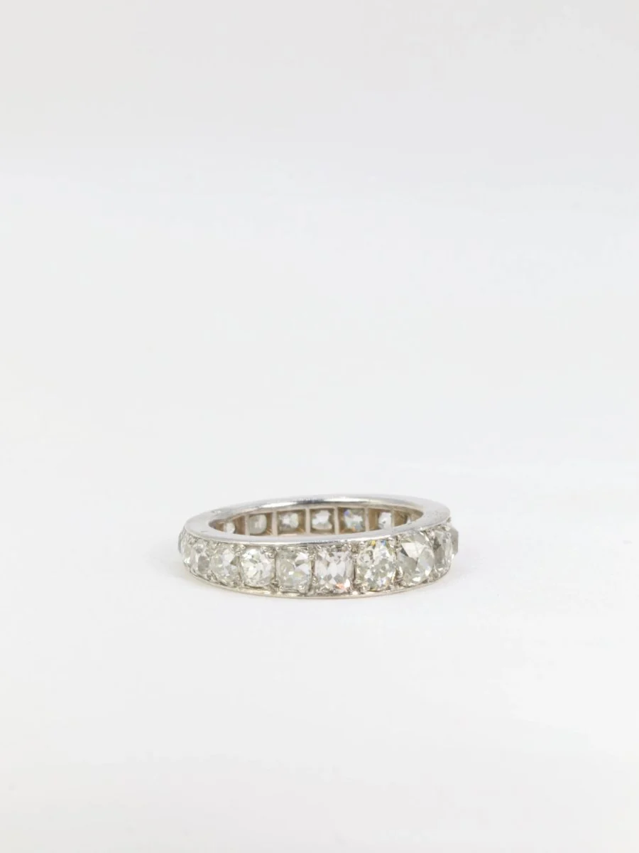 Alliance Belle Epoque platine diamants taille ancienne 5ct - Image 2