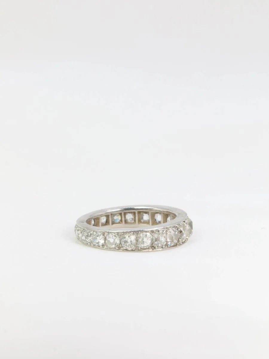 Alliance Belle Epoque platine diamants taille ancienne 5ct - Image 3