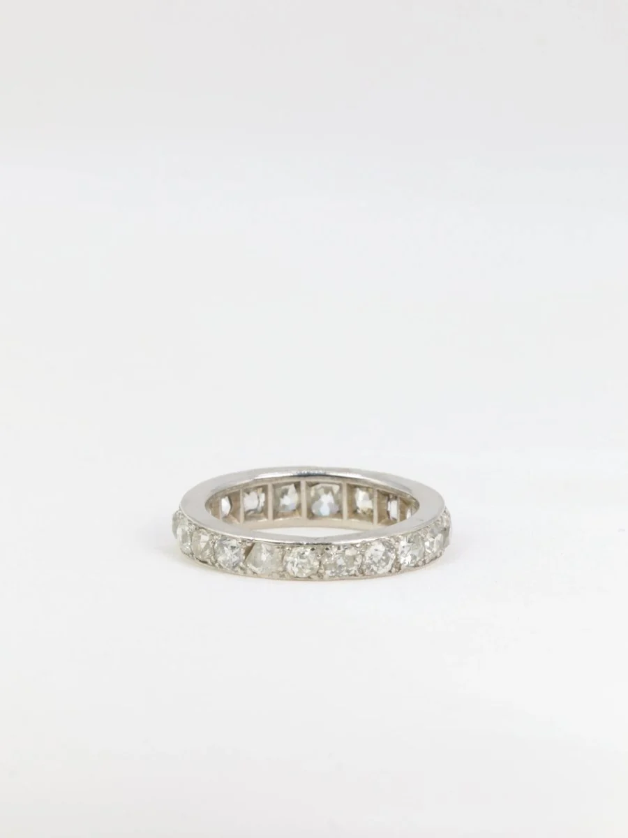 Alliance Belle Epoque platine diamants taille ancienne 5ct - Image 4