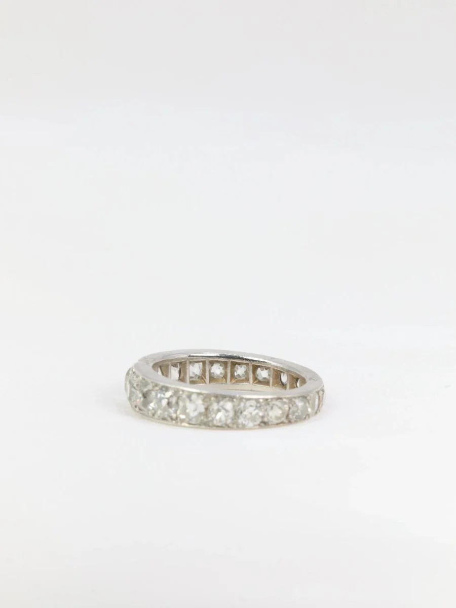 Alliance Belle Epoque platine diamants taille ancienne 5ct - Image 5