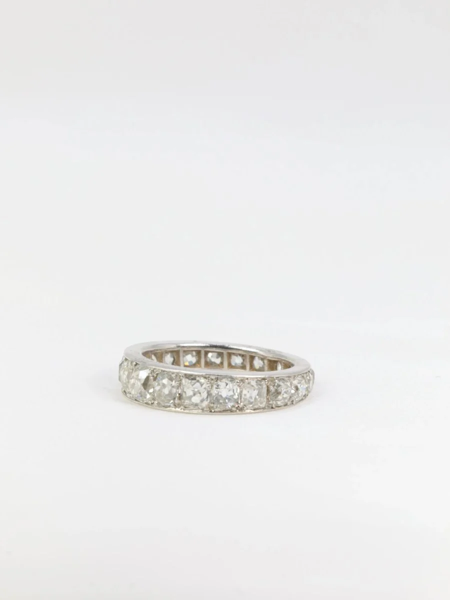 Alliance Belle Epoque platine diamants taille ancienne 5ct - Image 6