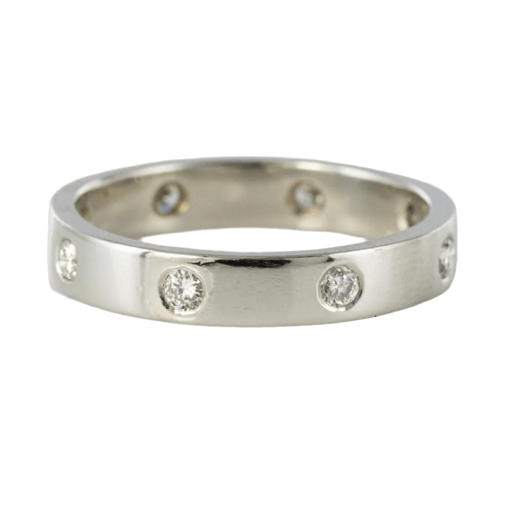 Bague Alliance en platine et diamants - Image 3