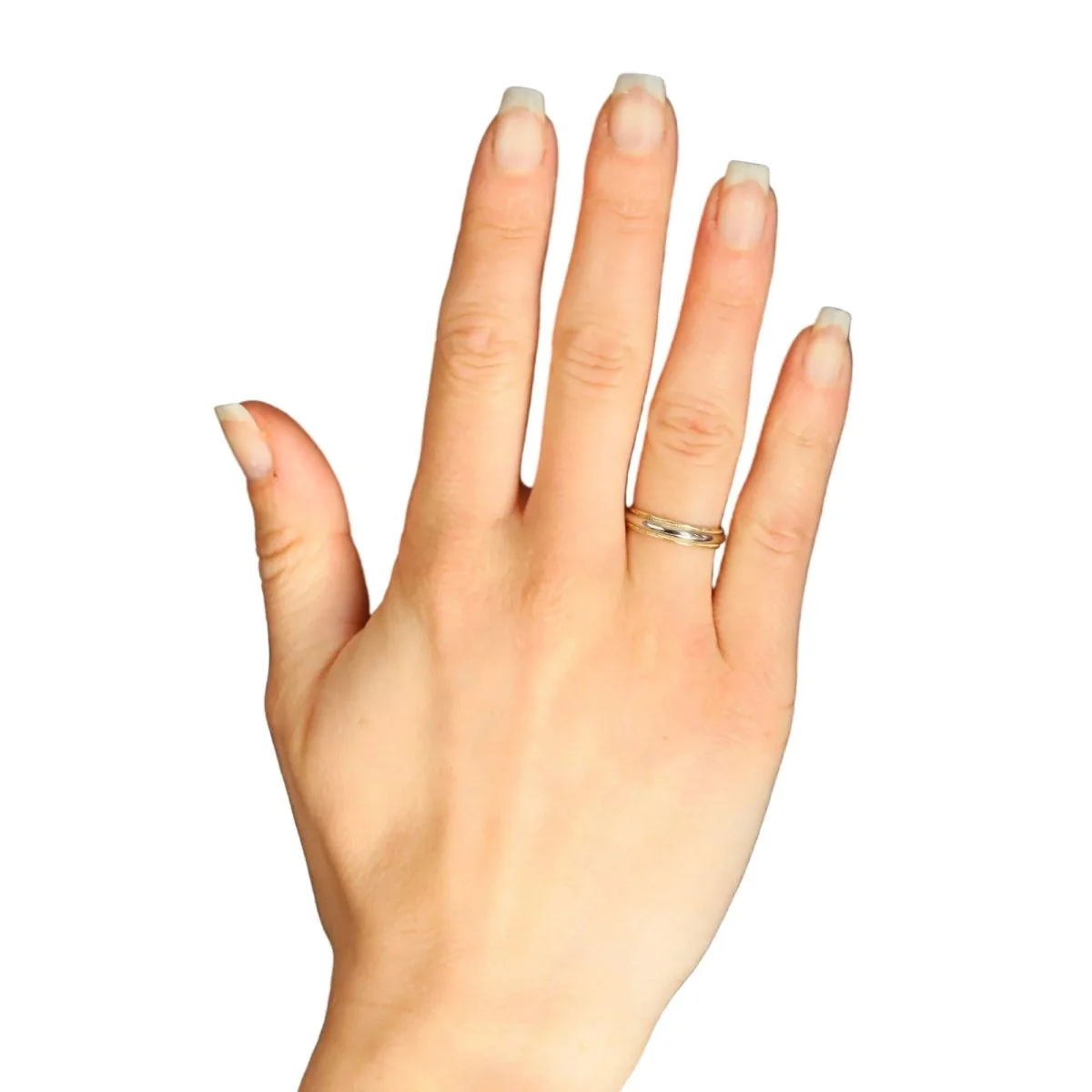 Bague Alliance en or blanc et or jaune - Image 2