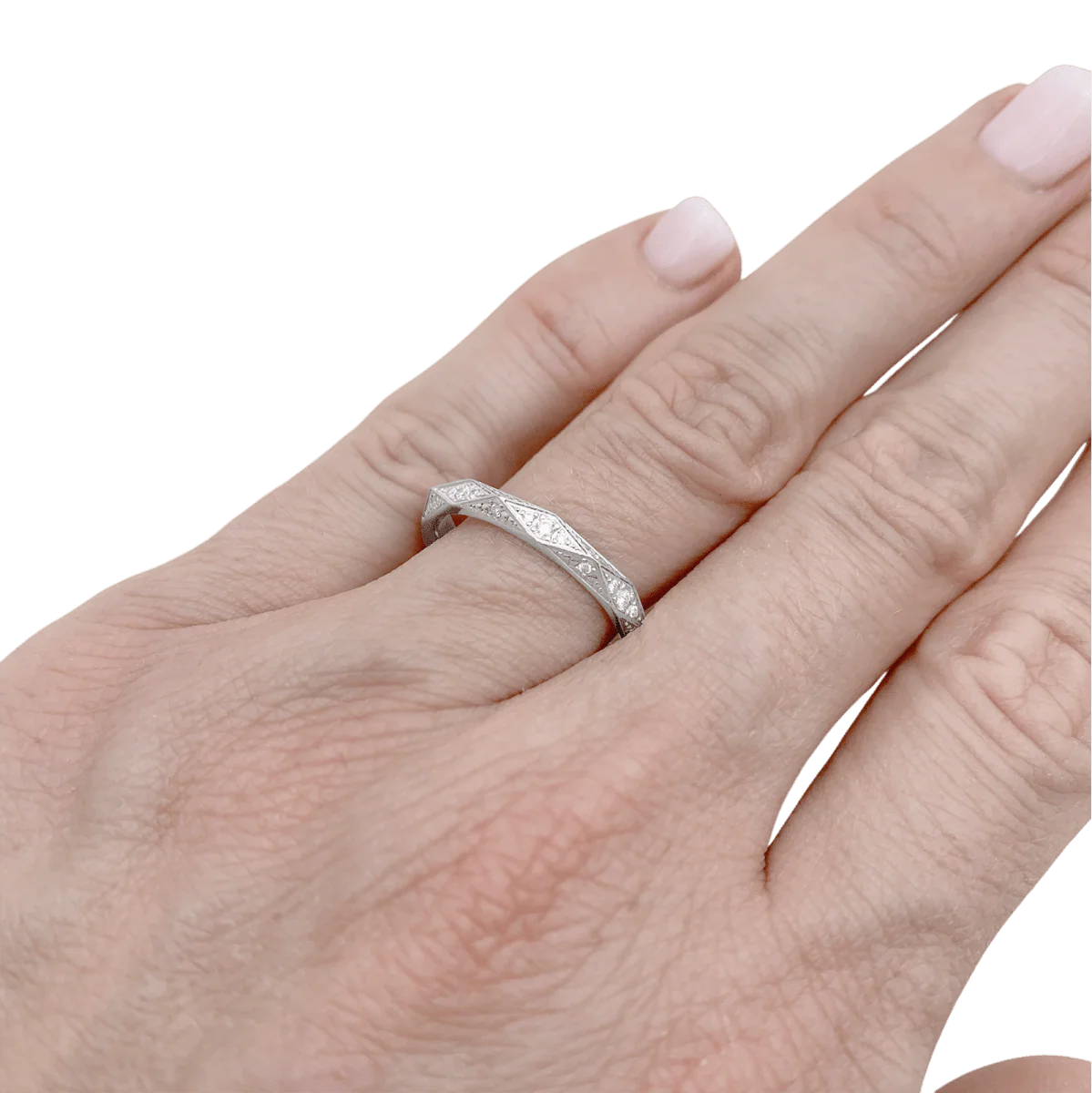 Bague Alliance BOUCHERON "Facette" en platine, diamants. - Image 2