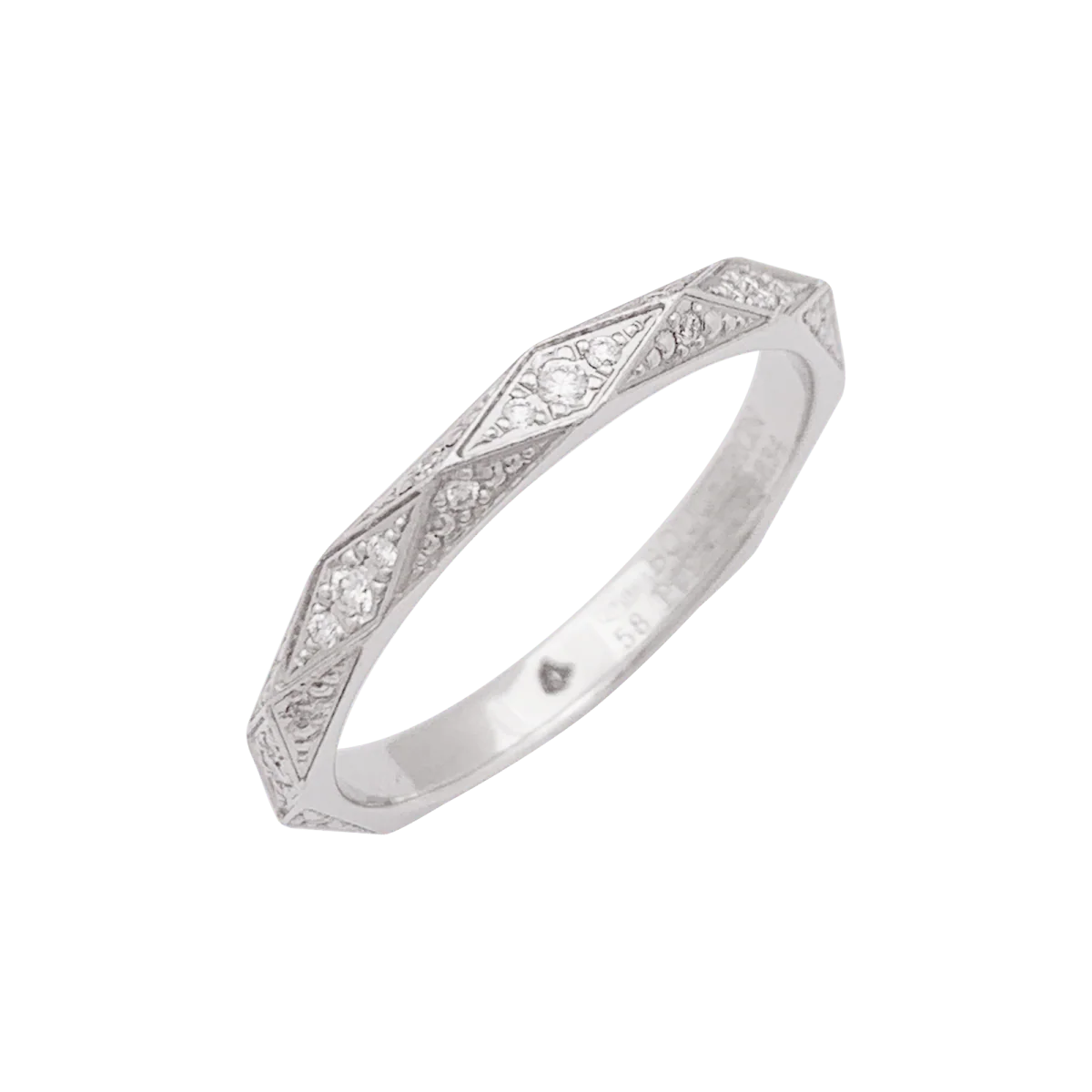 Bague Alliance BOUCHERON "Facette" en platine, diamants. - Image 4