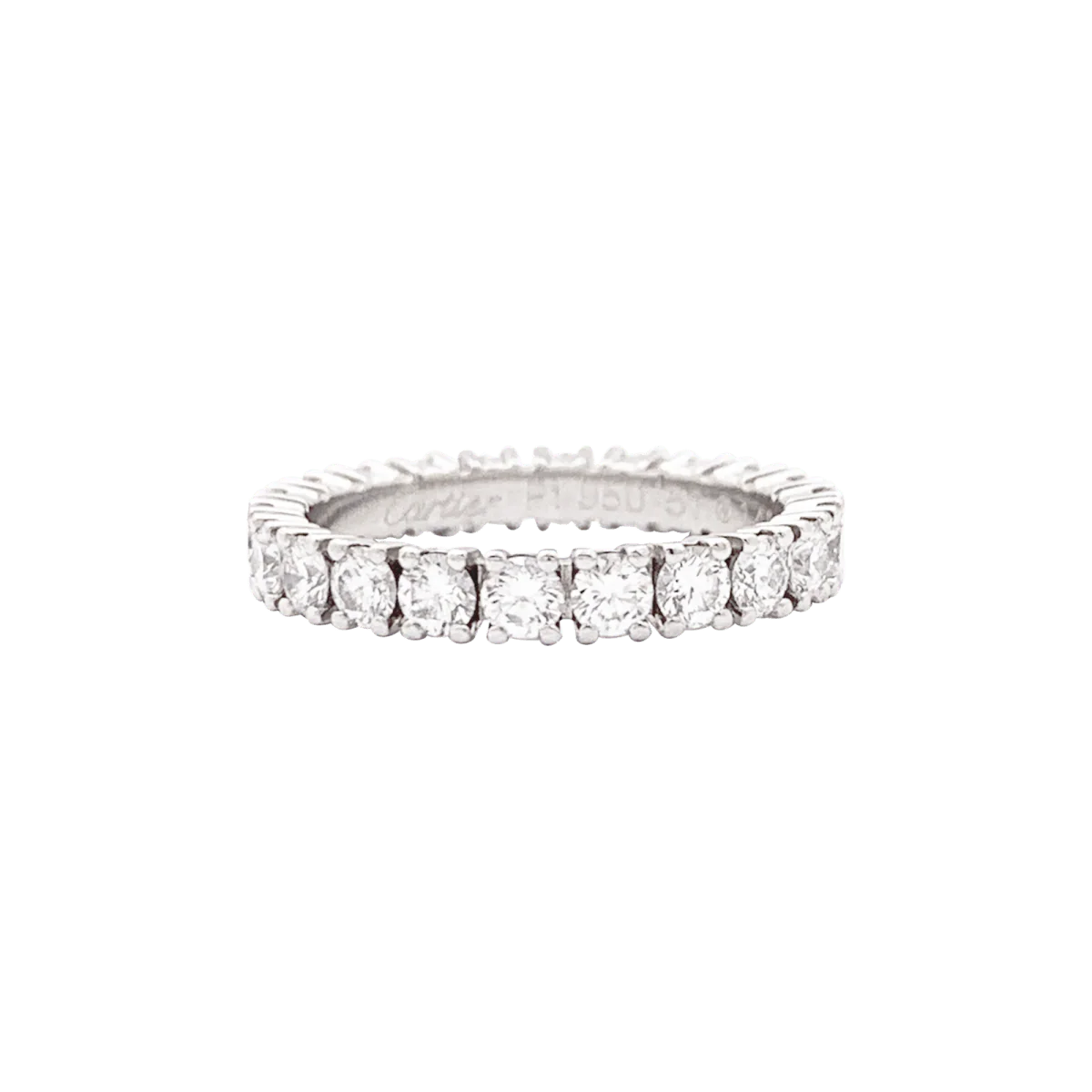 Bague Alliance CARTIER "Etincelle" en platine et diamants.