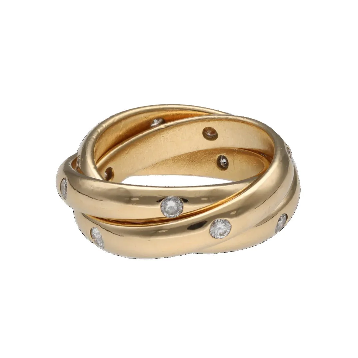 Bague Alliance CARTIER "Trinity" en or jaune et diamants