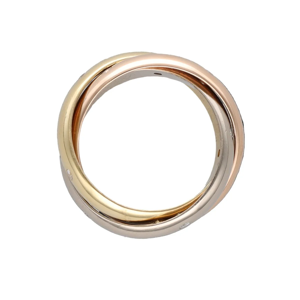 Bague Alliance CARTIER "Trinity" en or jaune, or blanc, or rose et diamants - Image 2