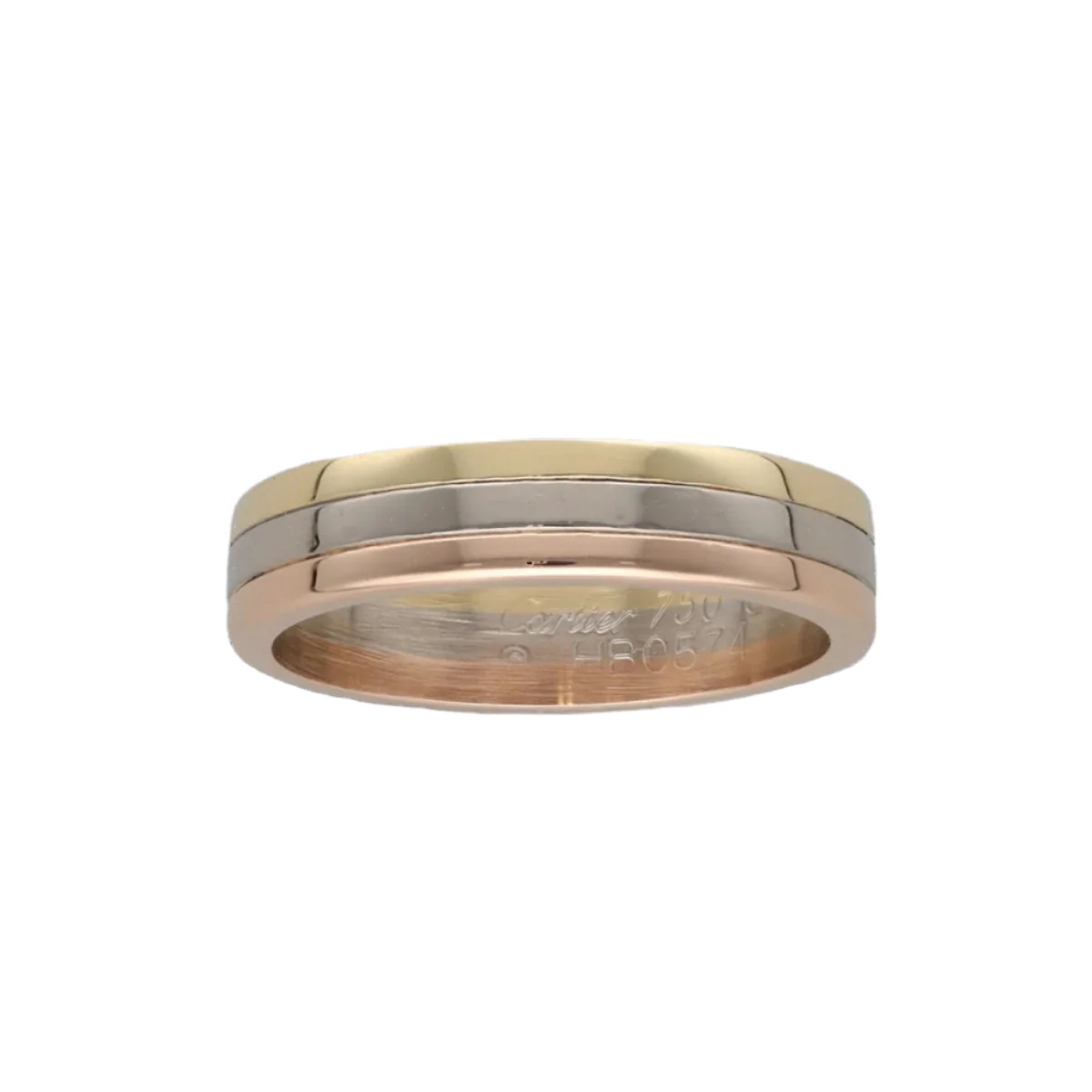 Bague Alliance CARTIER "Vendôme" en or jaune, blanc et rose - Image 4