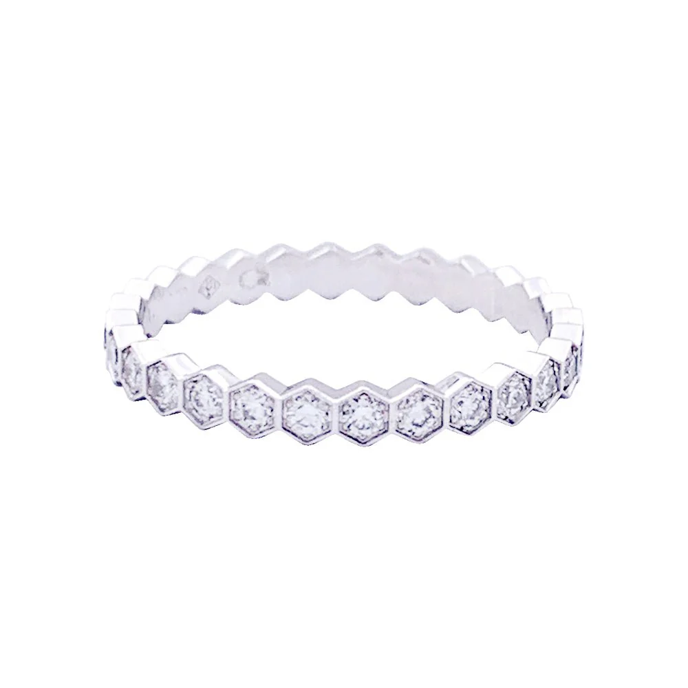 Bague Alliance CHAUMET "Bee my Love" en or blanc et diamants - Image 5