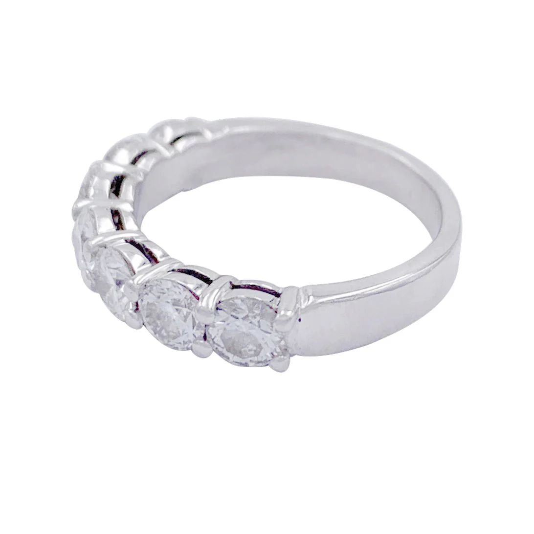 Alliance demi-tour or blanc, diamants - Image 4