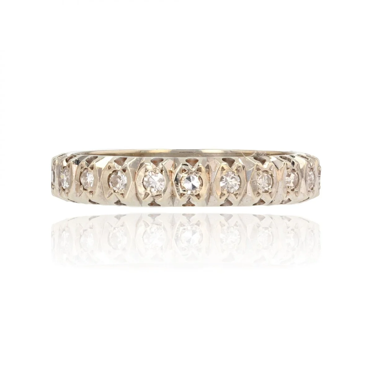 Bague Alliance en or blanc et diamants