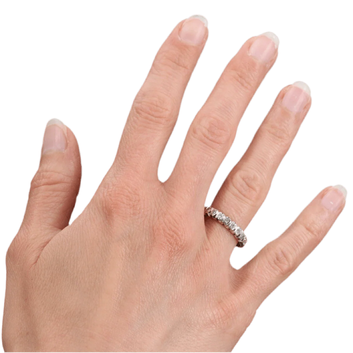 Bague Alliance en or blanc et diamants - Image 2