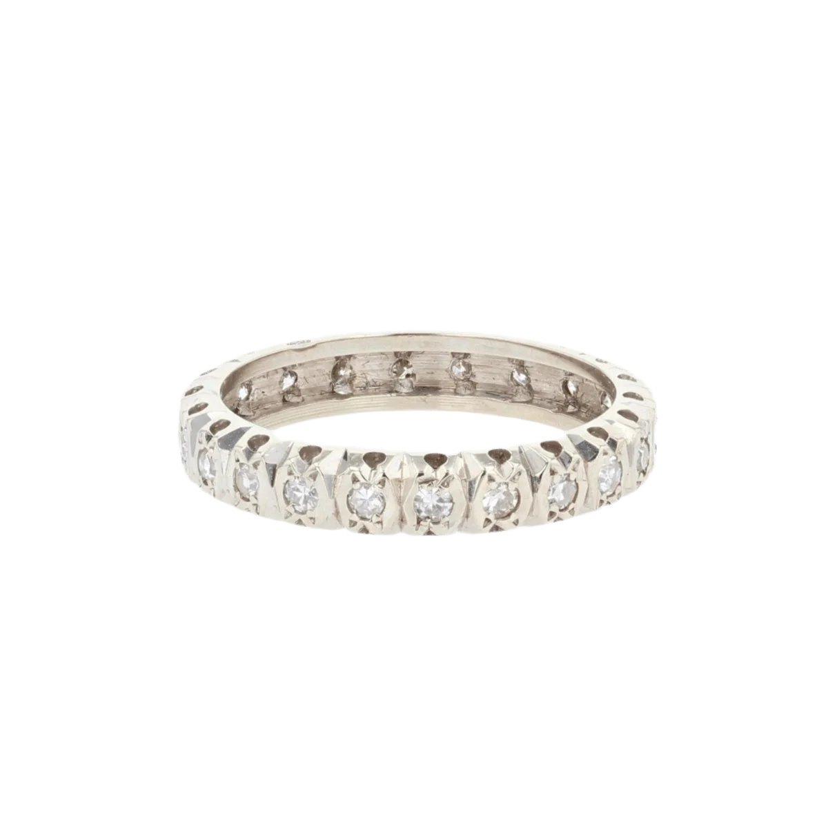 Bague Alliance en or blanc et diamants - Image 3