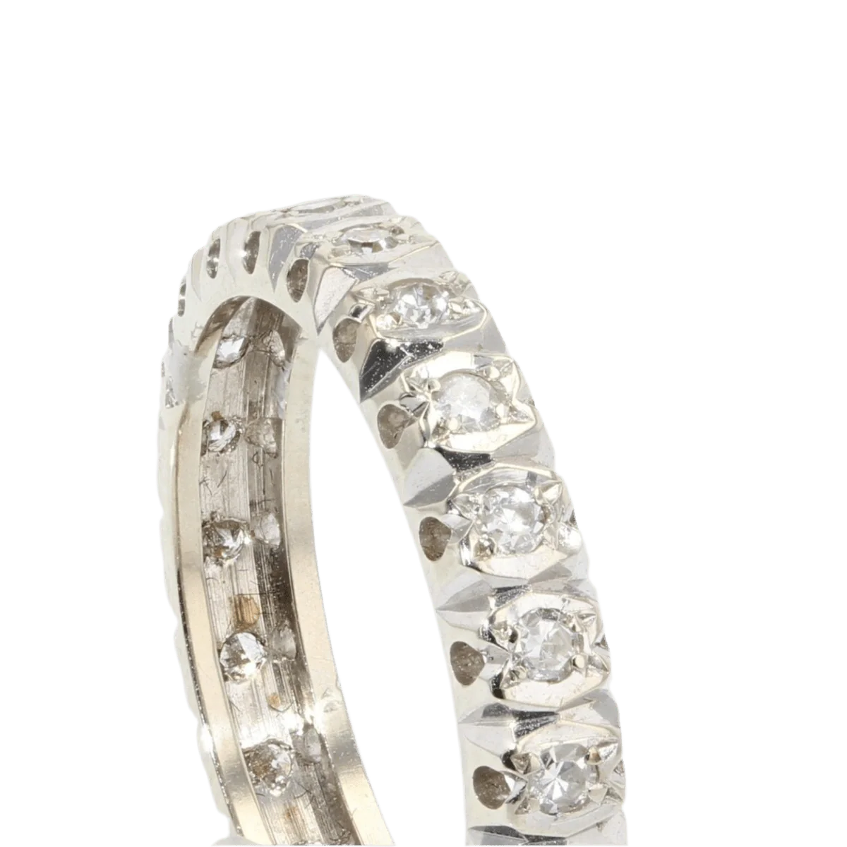 Bague Alliance en or blanc et diamants - Image 4