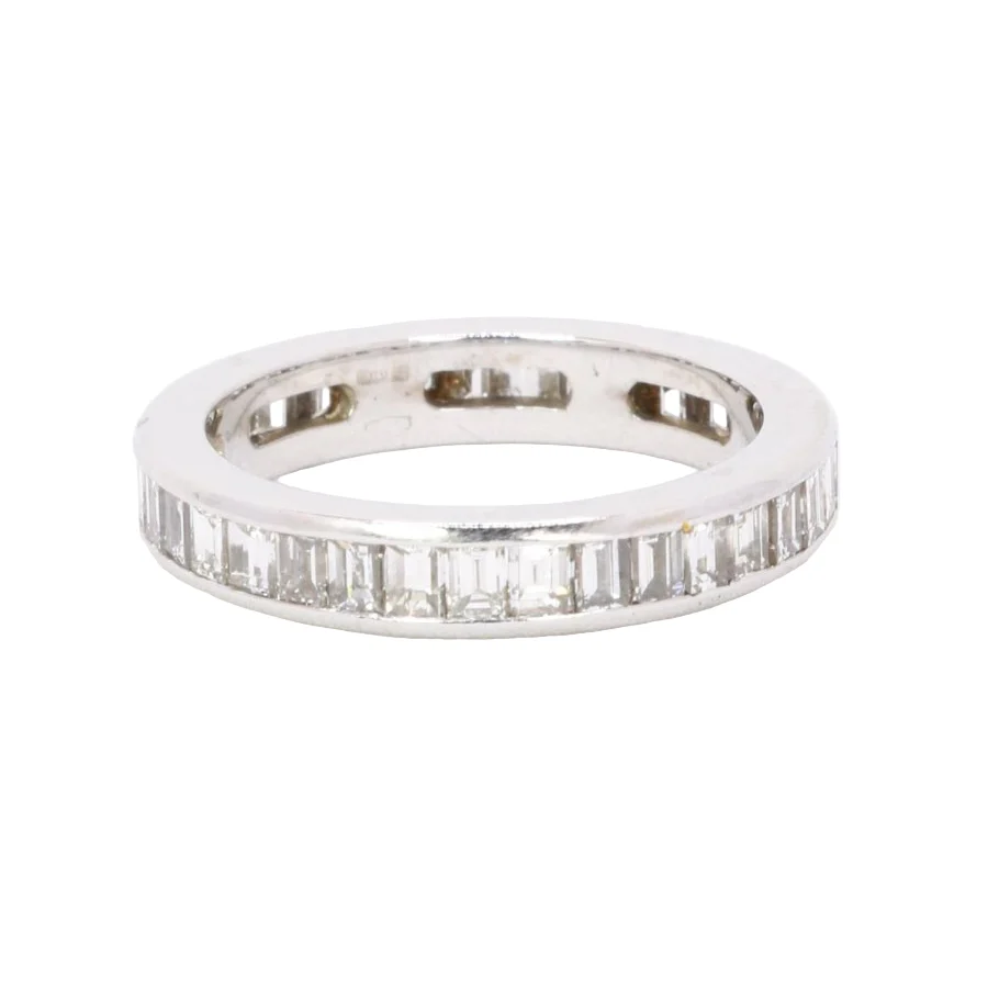Alliance diamants baguette or blanc 3,50 carats