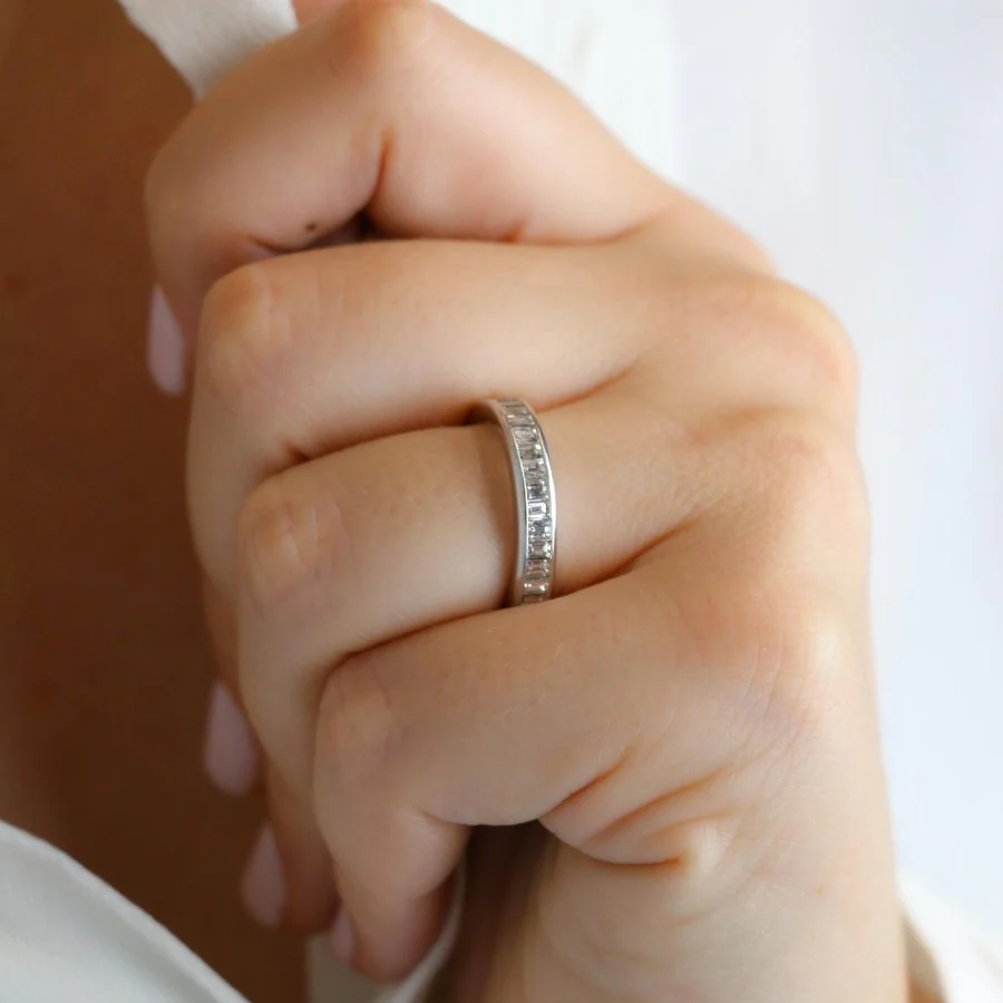 Alliance diamants baguette or blanc 3,50 carats - Image 2