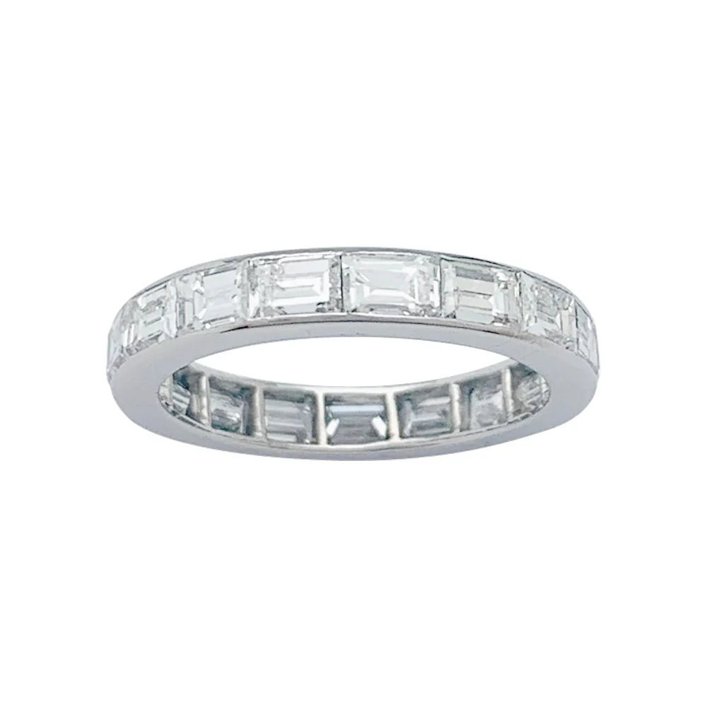 Alliance diamants baguette platine - Image 5