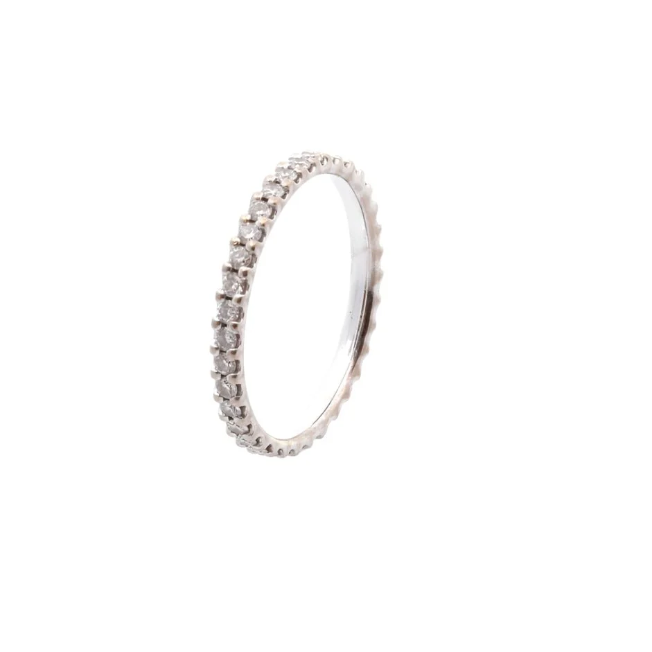 Bague Alliance en or blanc et diamants - Image 3