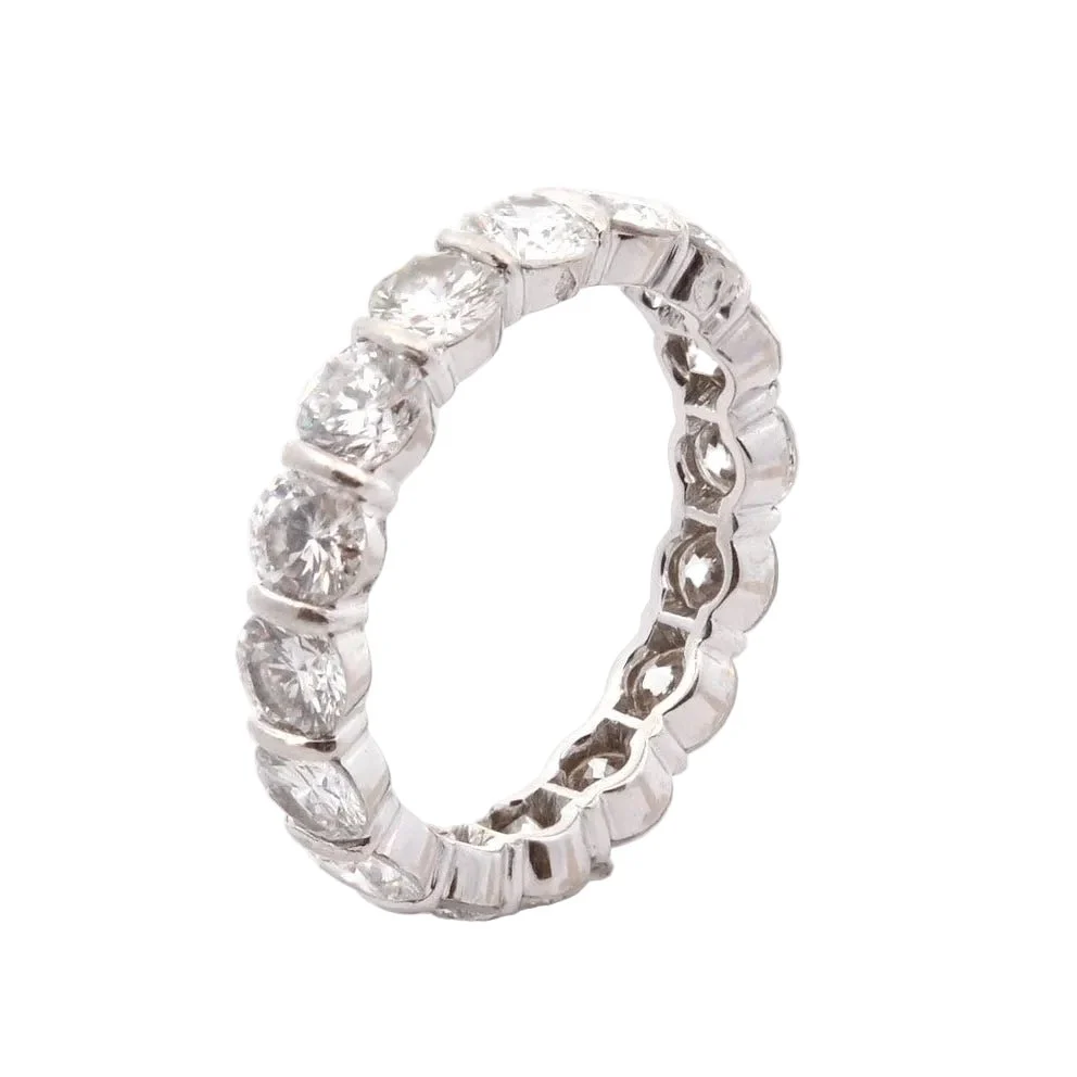 Bague Alliance en or blanc, platine et diamants - Image 2