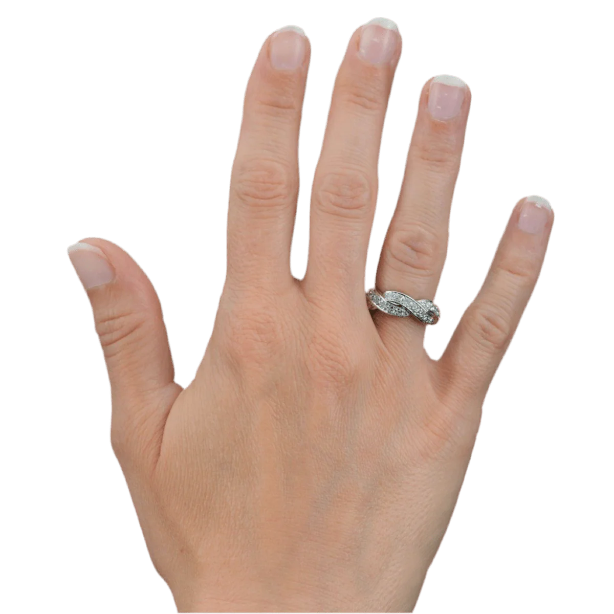 Bague Alliance en or blanc et diamants - Image 2