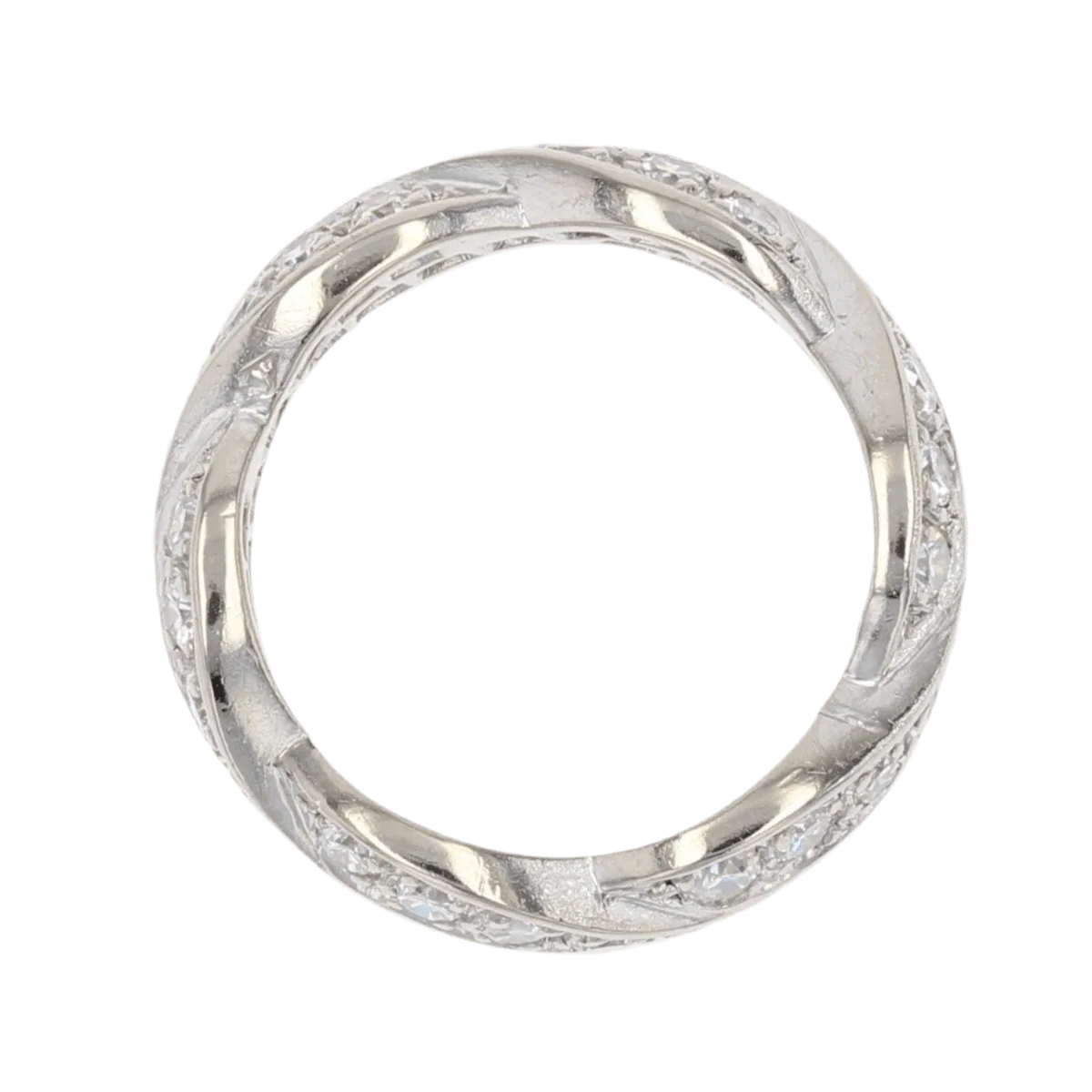 Bague Alliance en or blanc et diamants - Image 4