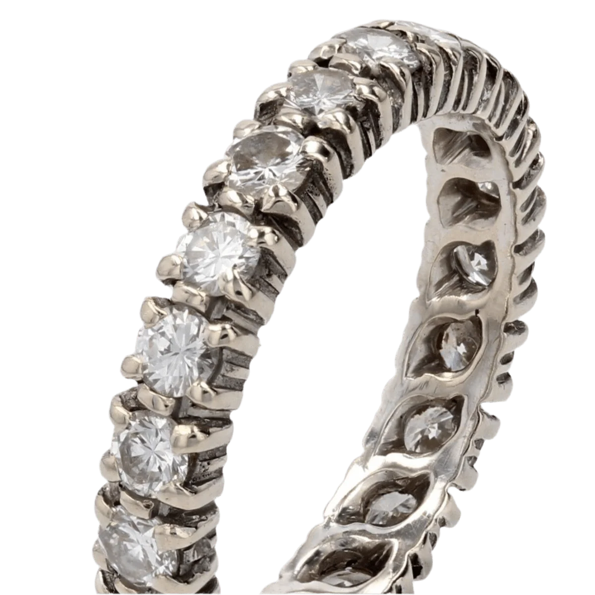 Bague Alliance en or blanc et diamants - Image 3