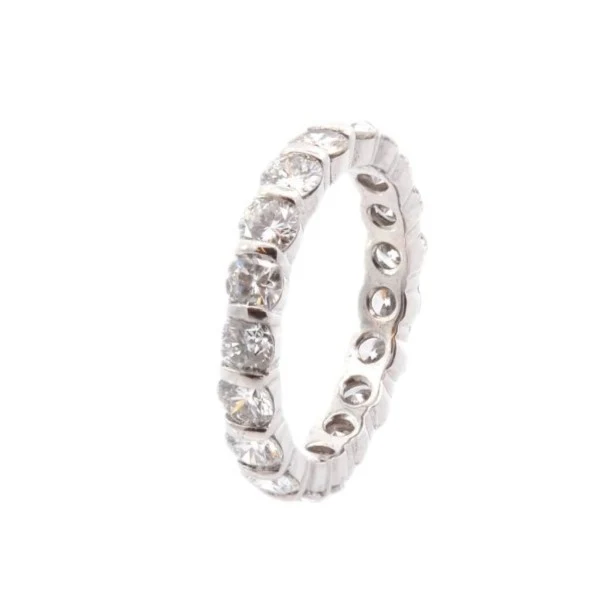 Bague Alliance en platine et diamants - Image 2