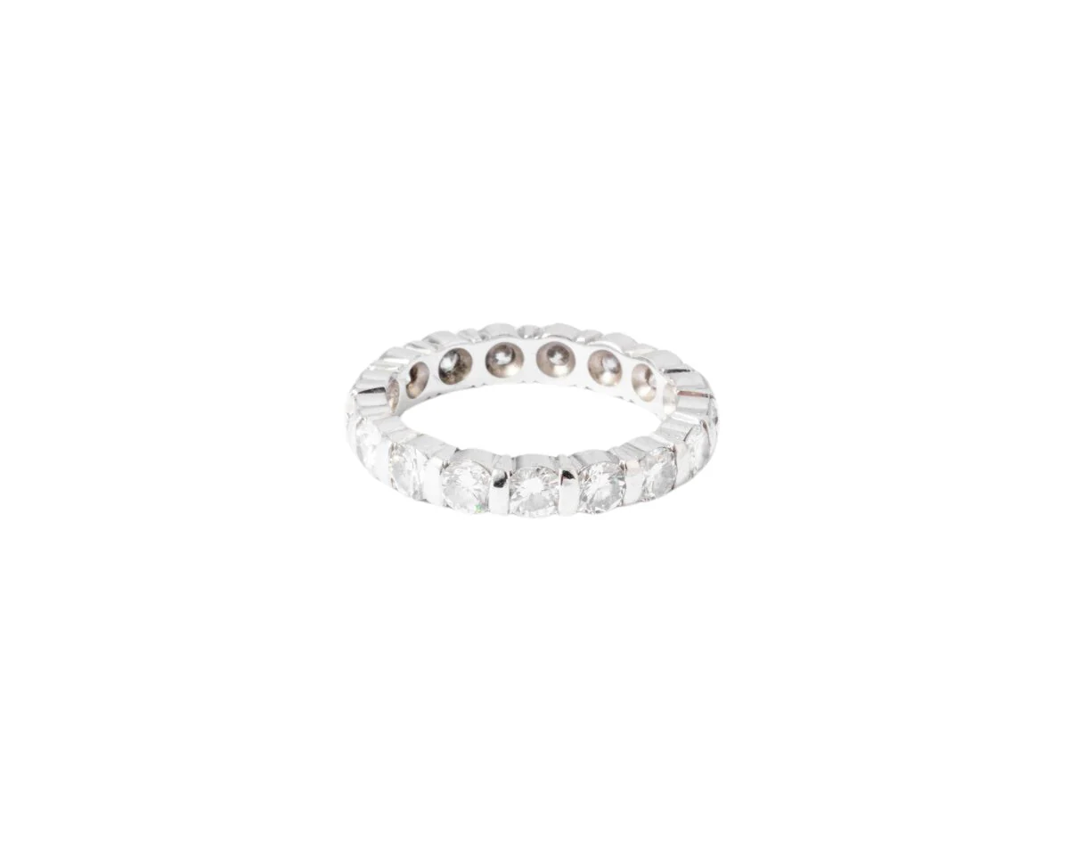 Alliance américaine en or gris et diamant taille brillant - Image 2
