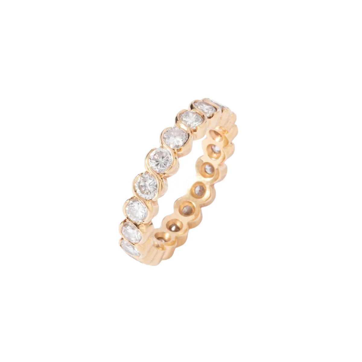 Alliance en diamants taille brillant or jaune - Image 4