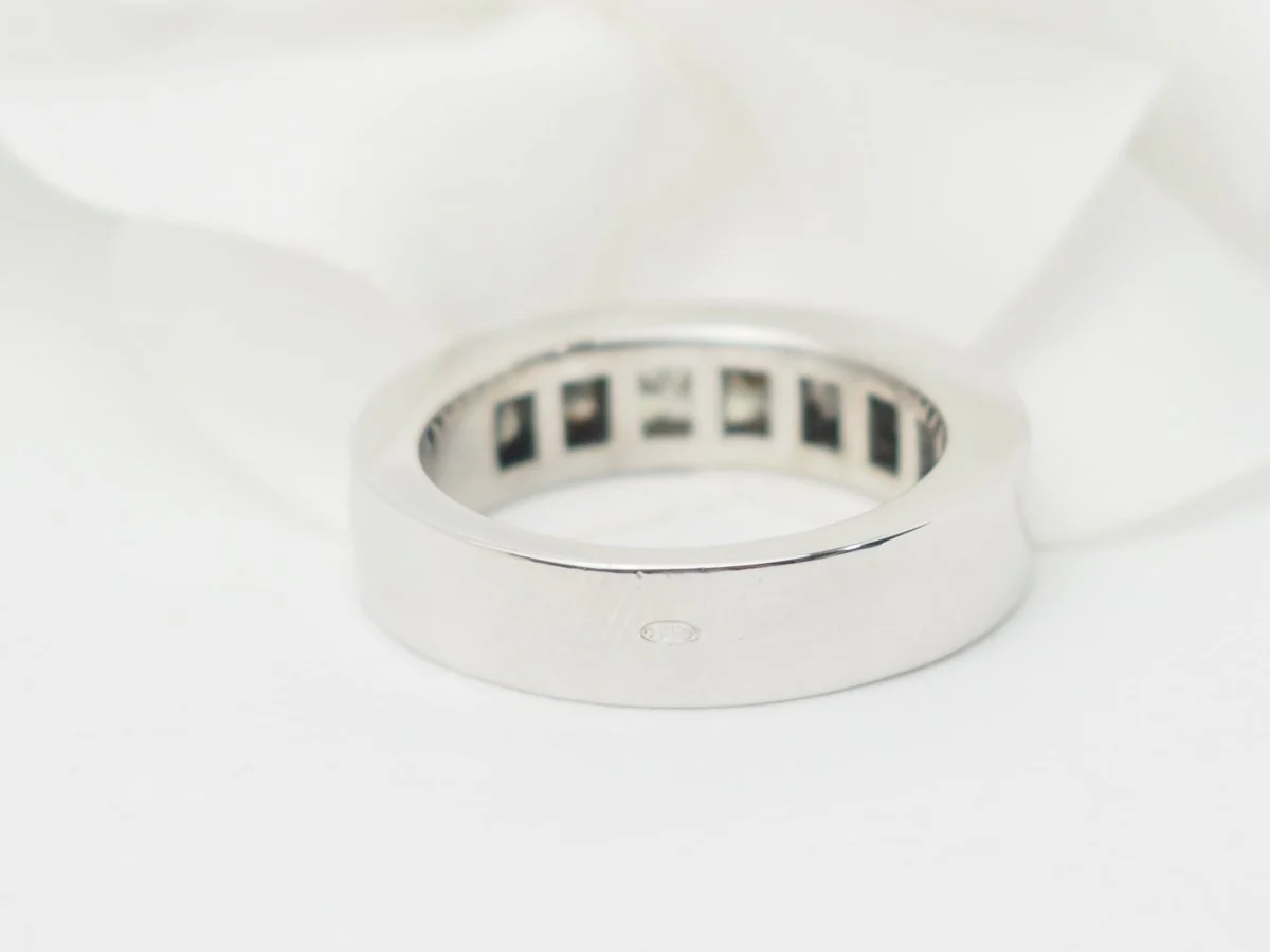 Alliance en or blanc et diamants 1,50ct taille princesse - Image 6