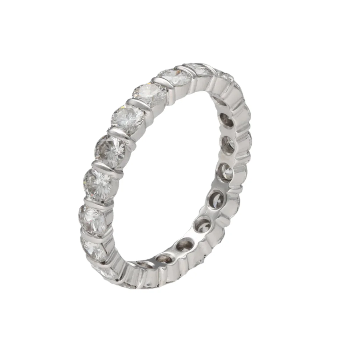 Bague Alliance en or blanc et diamants - Image 5