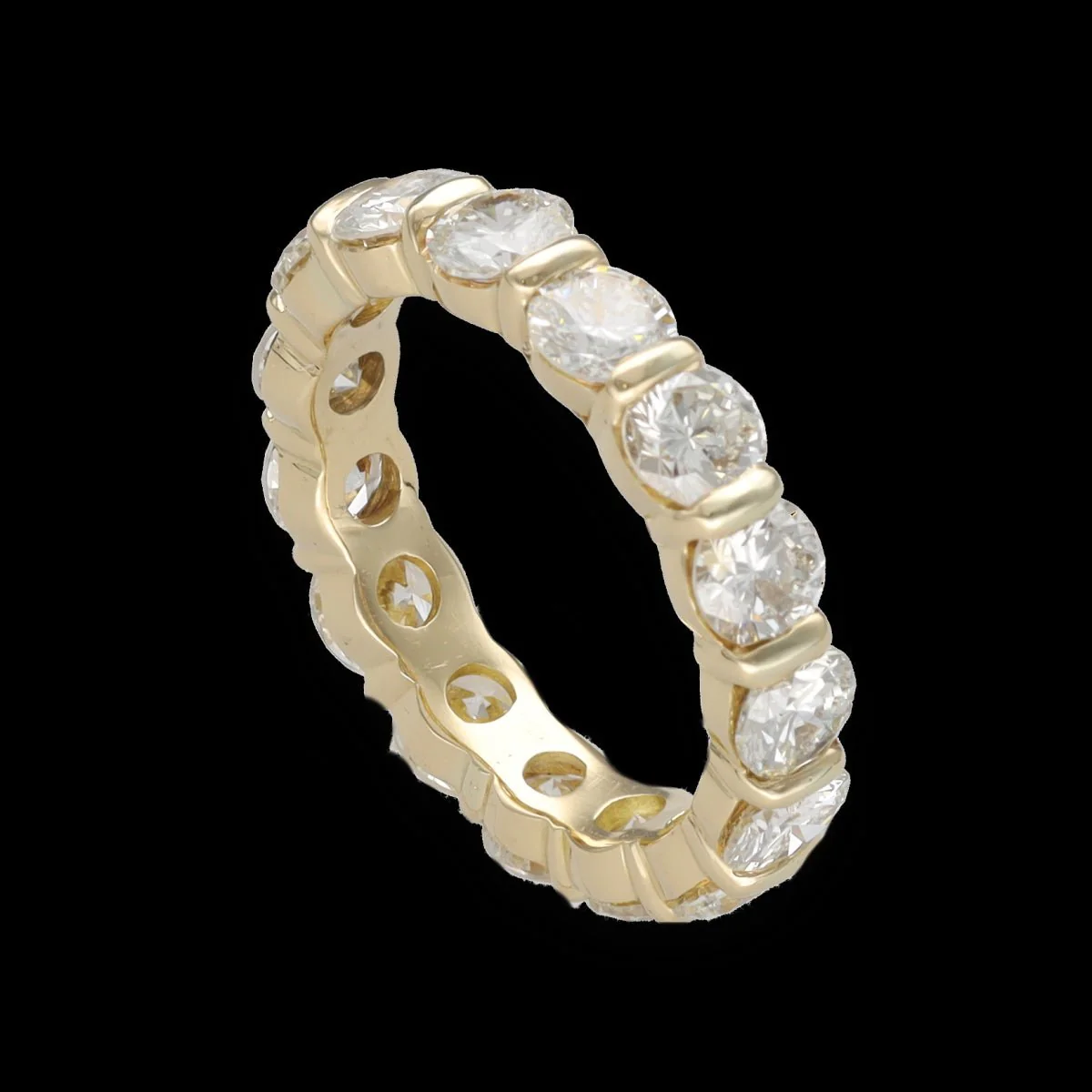 Bague Alliance en or jaune et diamants - Image 3