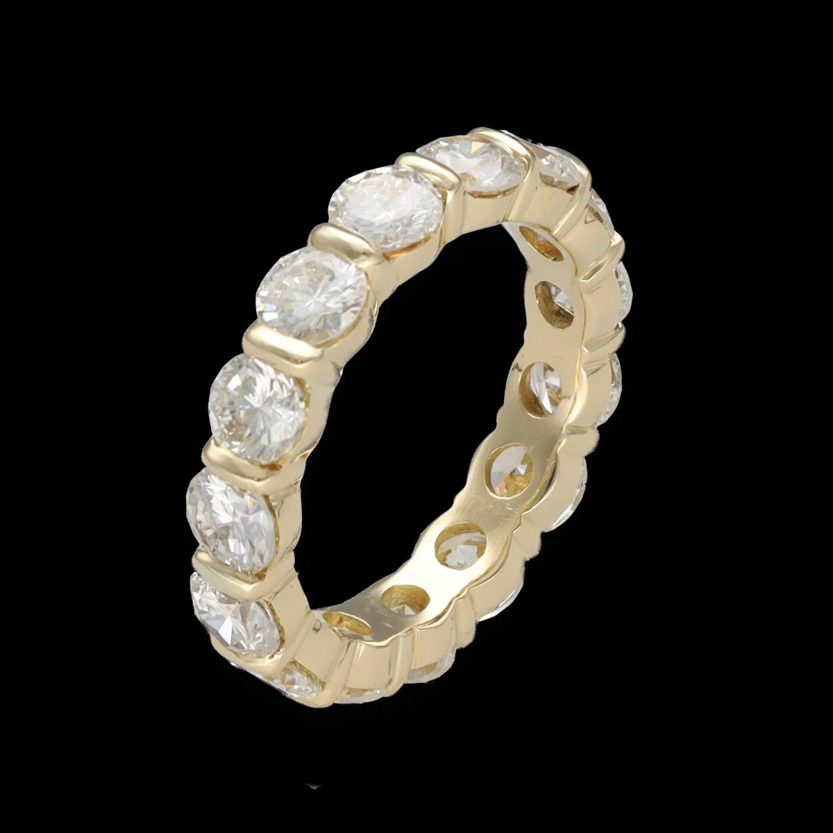 Bague Alliance en or jaune et diamants - Image 5