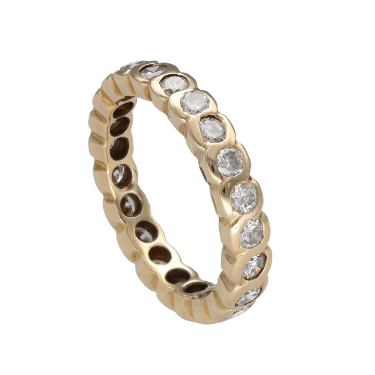 Bague Alliance en or jaune et diamants - Image 3