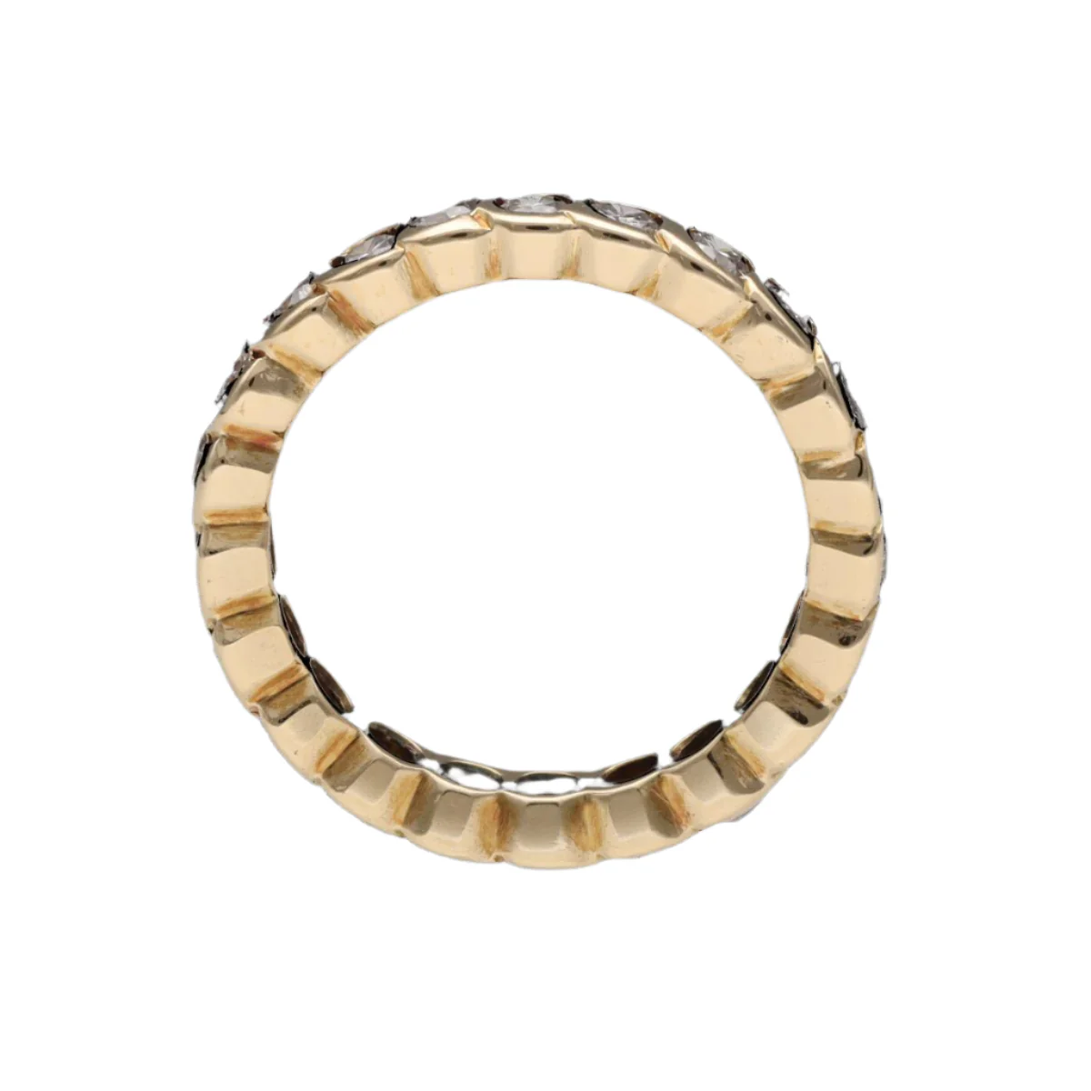 Bague Alliance en or jaune et diamants - Image 5