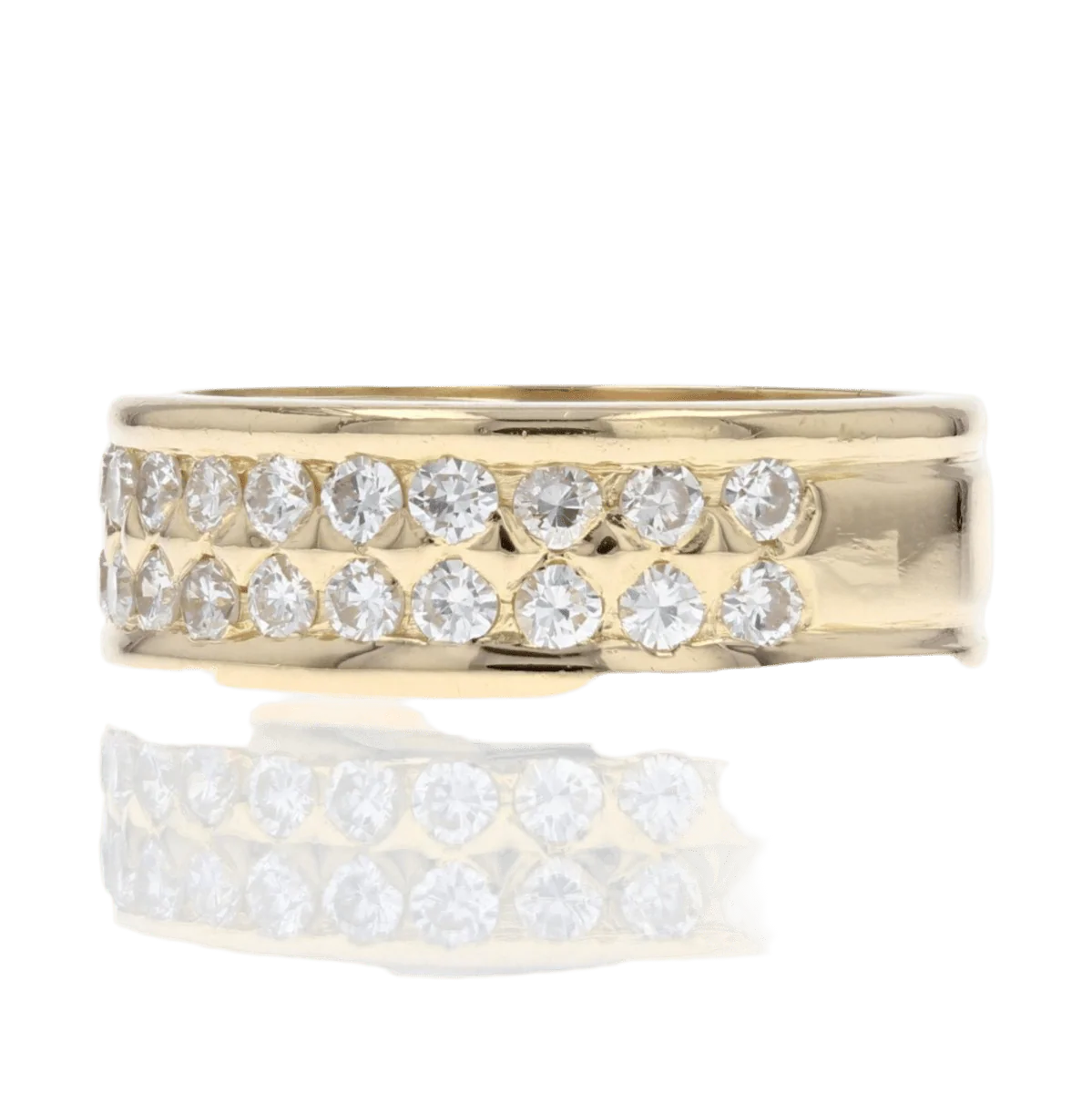 Bague Alliance en or jaune et diamants - Image 3