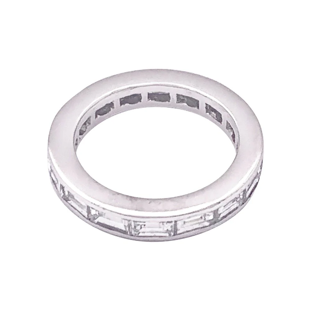 Alliance or blanc, diamants baguette. - Image 3