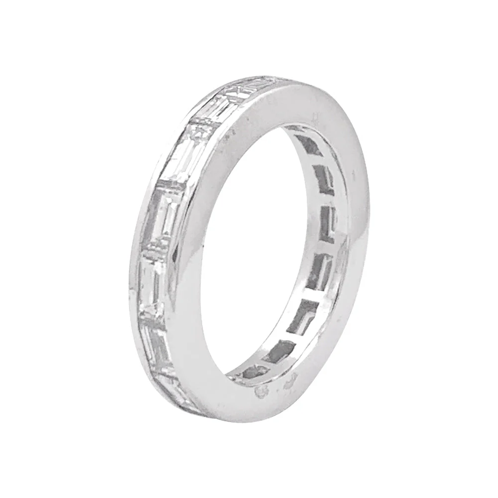 Alliance or blanc, diamants baguette. - Image 5