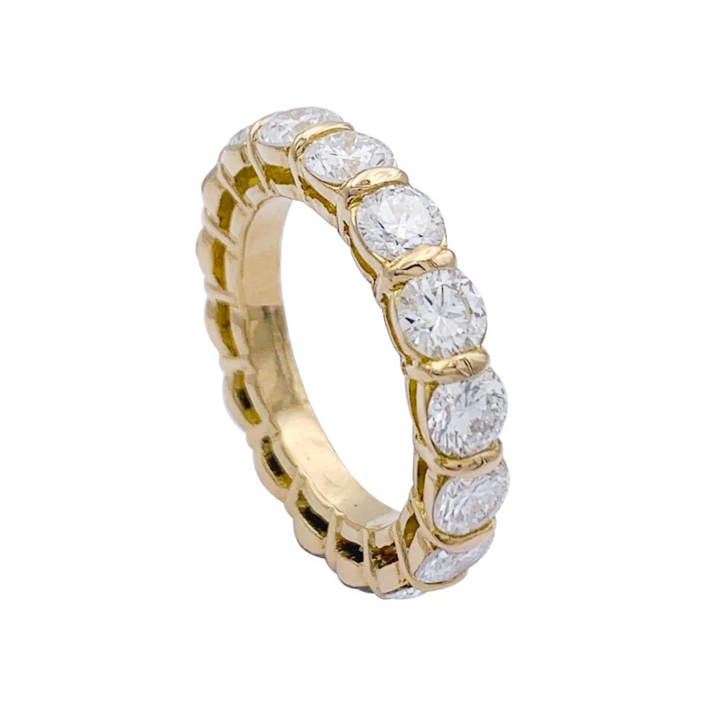 Alliance or jaune, diamants - Image 5