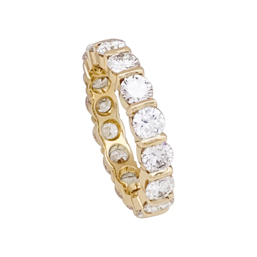 Bague Alliance or jaune et diamants. - Image 3