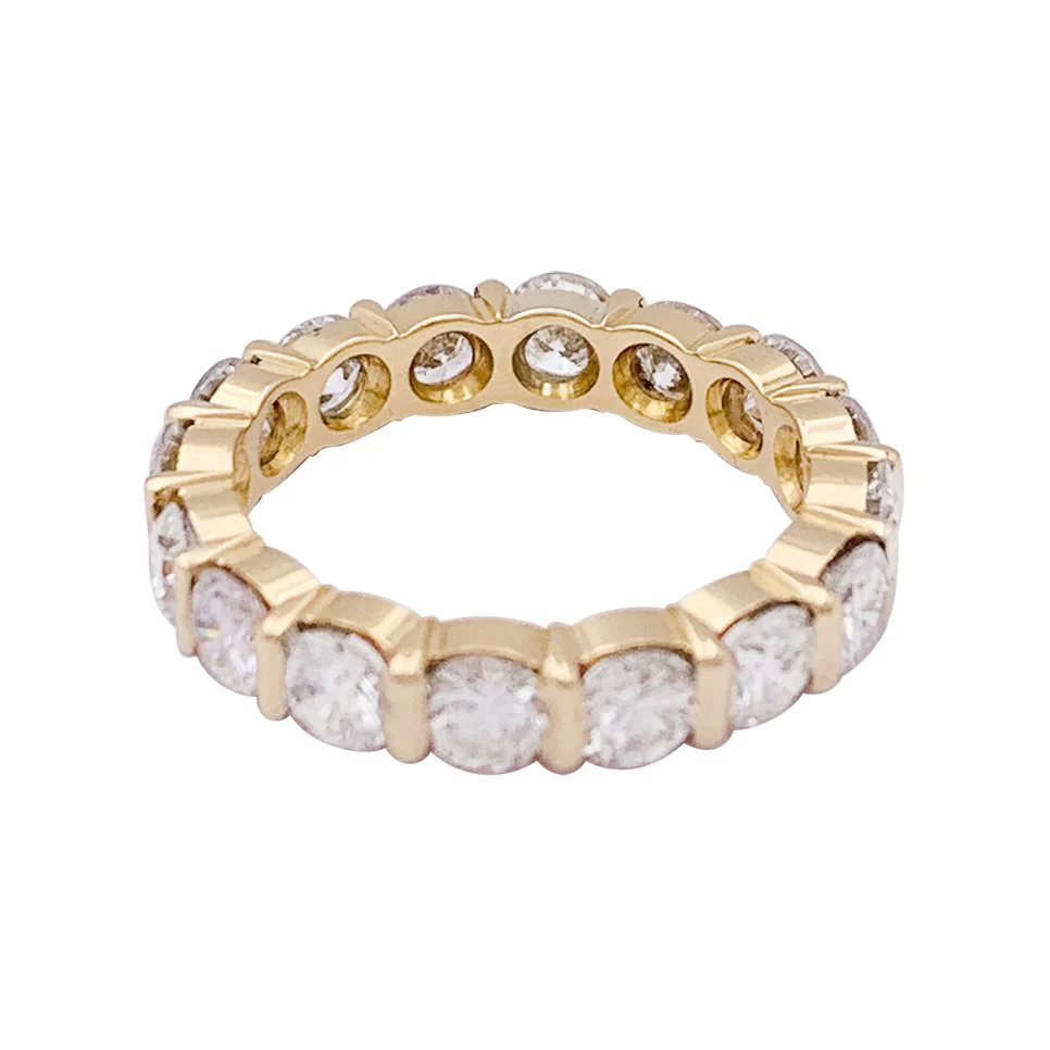 Bague Alliance or jaune et diamants. - Image 4