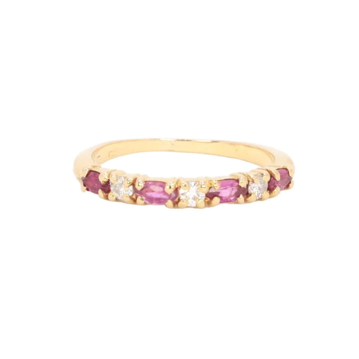 Alliance or jaune diamants tourmalines roses