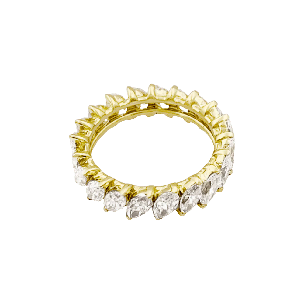 Bague Alliance en or jaune et diamants - Image 4