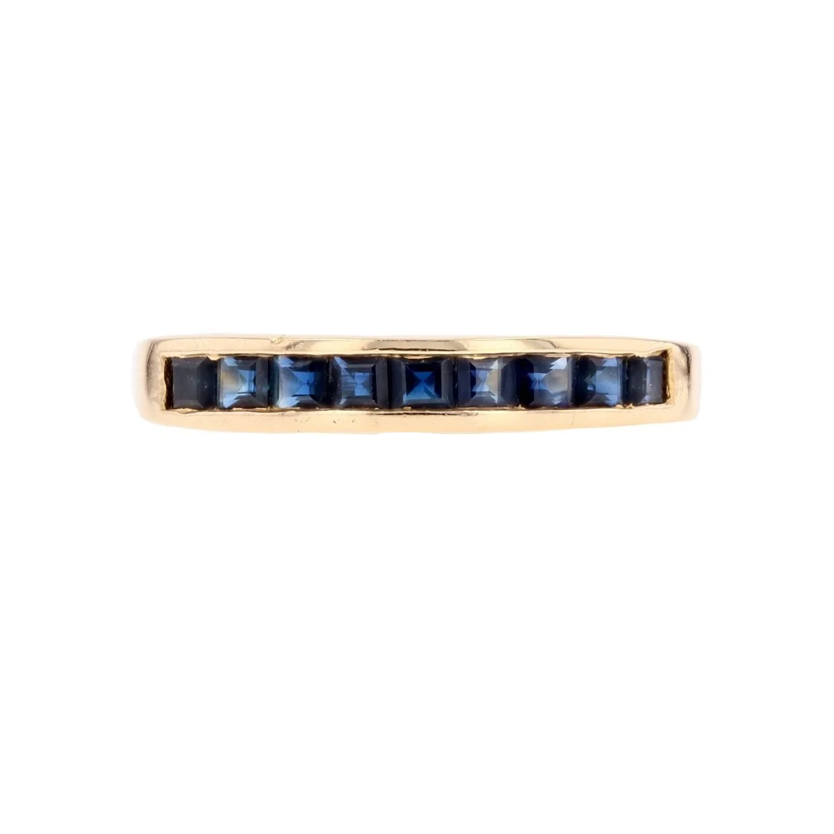 Bague Alliance en or jaune et saphirs