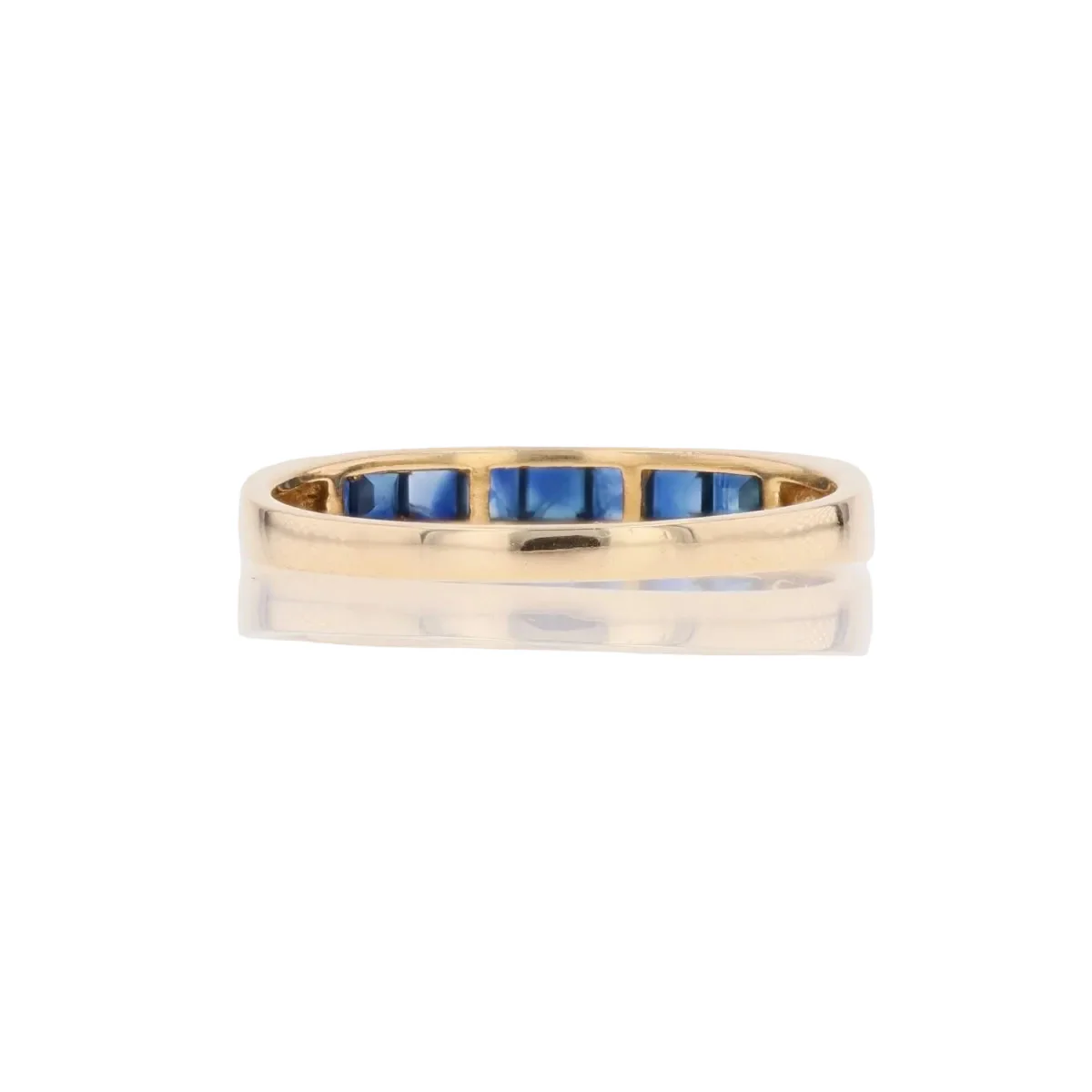 Bague Alliance en or jaune et saphirs - Image 4