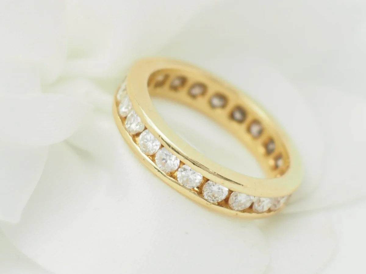 Alliance tour complet en or jaune et diamants 1,32ct - Image 2